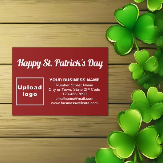 Business Saint Patrick Greeting on Red Informatiekaartje