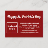 Business Saint Patrick Greeting on Red Informatiekaartje (Voorkant)