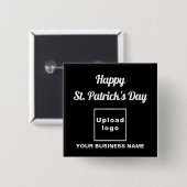 Business Saint Patrick Groet op Black Square Vierkante Button 5,1 Cm (Voorkant /achterkant)