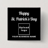 Business Saint Patrick Groet op Black Square Vierkante Button 5,1 Cm (Voorkant)