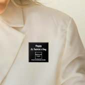 Business Saint Patrick Groet op Black Square Vierkante Button 5,1 Cm