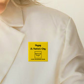 Business Saint Patrick Groet op Gele Plein Vierkante Button 5,1 Cm