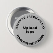 Business Saint Patrick Groet op Grijze Ronde Button 7,6 Cm (Voorkant /achterkant)