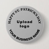 Business Saint Patrick Groet op Grijze Ronde Button 7,6 Cm (Voorkant)