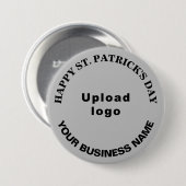 Business Saint Patrick Groet op Grijze Ronde Ronde Button 7,6 Cm (Voorkant /achterkant)
