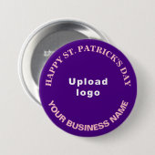 Business Saint Patrick Groet op Paarse Ronde Button 7,6 Cm (Voorkant /achterkant)