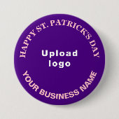 Business Saint Patrick Groet op Paarse Ronde Button 7,6 Cm (Voorkant)