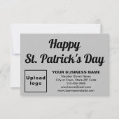 Business Saint Patrick Kleine Grijze Platte Kaart (Voorkant)
