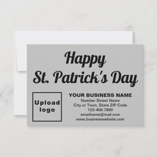 Business Saint Patrick Kleine Grijze Platte Kaart (Voorkant)