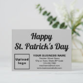 Business Saint Patrick Kleine Grijze Platte Kaart (Staand voorkant)