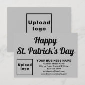 Business Saint Patrick Kleine Grijze Platte Kaart (Voorkant / Achterkant)