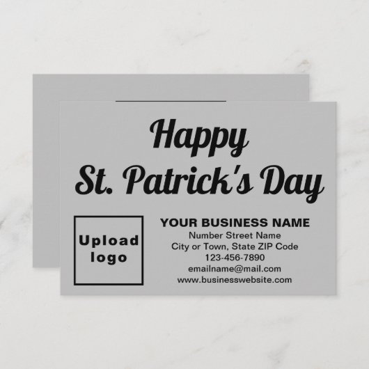 Business Saint Patrick Kleine Grijze Platte Kaart (Voorkant / Achterkant)