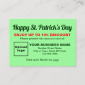 Business Saint Patrick licht groen korting Kaart (Voorkant)