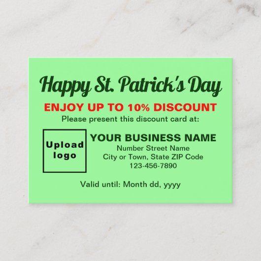 Business Saint Patrick licht groen korting Kaart (Voorkant)