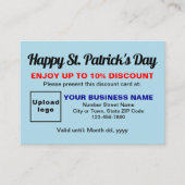 Business Saint Patrick Lichtblauw Korting Kaart (Voorkant)
