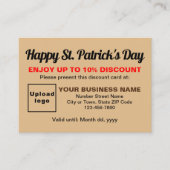 Business Saint Patrick Lichtbruin Korting Kaart (Voorkant)
