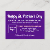Business Saint Patrick Paarse korting Kaart (Voorkant)