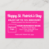 Business Saint Patrick Pink Korting Kaart (Voorkant)