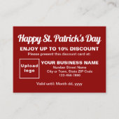 Business Saint Patrick Red Korting Kaart (Voorkant)