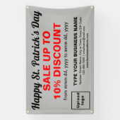 Business Saint Patrick Sale op grijze rechthoek Spandoek (Verticaal)