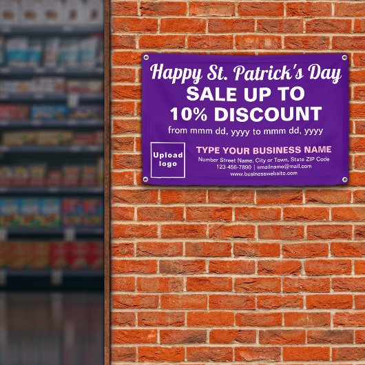 Business Saint Patrick Sale op Paarse rechthoek Spandoek