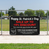 Business Saint Patrick Sale op zwarte rechthoek Spandoek (Insitu)