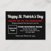 Business Saint Patrick Zwart Korting Kaart (Voorkant)