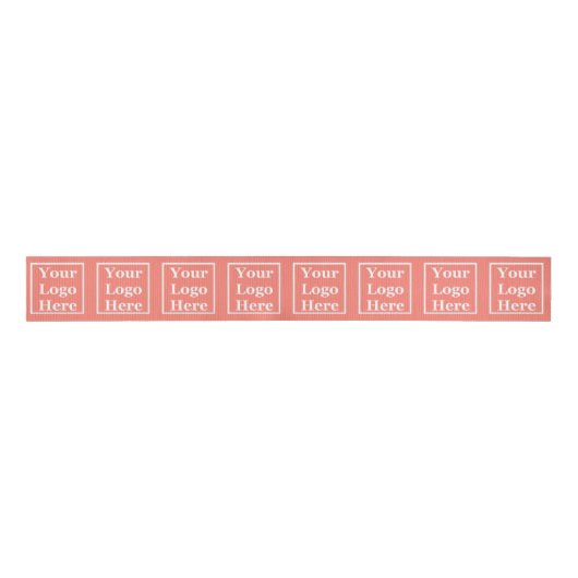 Business Salmon Your Logo Pattern Brandt Grosgrain Lint (Voorkant)