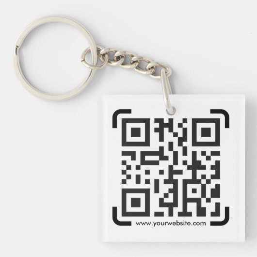 Business Scan me QR Code Website Modern Simple Sleutelhanger (Voorkant)