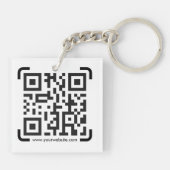 Business Scan me QR Code Website Modern Simple Sleutelhanger (Achterkant)