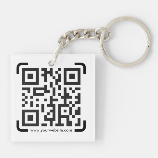 Business Scan me QR Code Website Modern Simple Sleutelhanger (Achterkant)