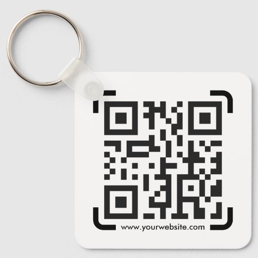 Business Scan me QR Code Website Modern Simple Sleutelhanger (Voorkant)