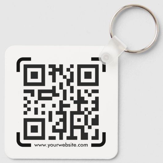 Business Scan me QR Code Website Modern Simple Sleutelhanger (Achterkant)