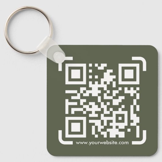 Business Scan me QR Code Website Modern Simple Sleutelhanger (Voorkant)