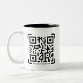 Business Scan me QR Code Website Modern Simple Tweekleurige Koffiemok (Links)
