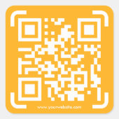 Business Scan me QR Code Website Modern Simple Vierkante Sticker (Voorkant)