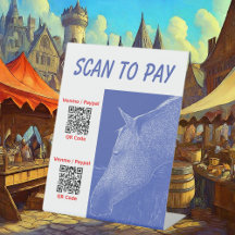 Business Scan om hier 2 QR Codes Pedestal Sign te 