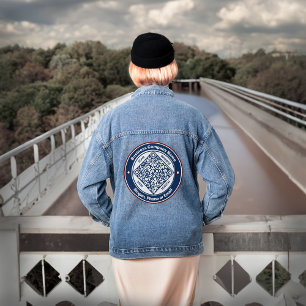 Business Scan QR Code Marketing Promotie Aangepast Denim Jacket