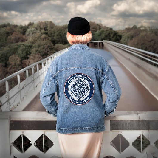 Business Scan QR Code Marketing Promotie Aangepast Denim Jacket