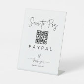 Business Scan QR Code Sign Wedding Bar Valet Reclamebord Met Voetstuk (Voorkant)