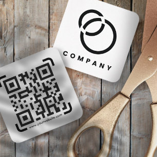 Business Scan QR Code Website Moderne Eenvoudige L Vierkante Visitekaartje