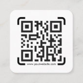 Business Scan QR Code Website Moderne Eenvoudige L Vierkante Visitekaartje (Voorkant)