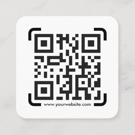 Business Scan QR Code Website Moderne Eenvoudige L Vierkante Visitekaartje (Voorkant)