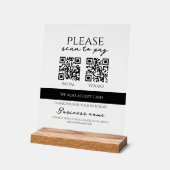 Business Scan to Pay Personalized QR Code Acryl Bord (Hoek)