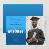 Business School Graduation Party Fotouitnodiging Kaart (Voorkant / Achterkant)