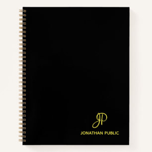 Business Script Gold Monogram Initiaal Professiona Notitieboek