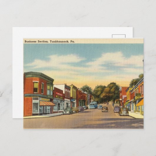 Business Section, Tunkhannock, Pennsylvania Briefkaart (Voorkant / Achterkant)