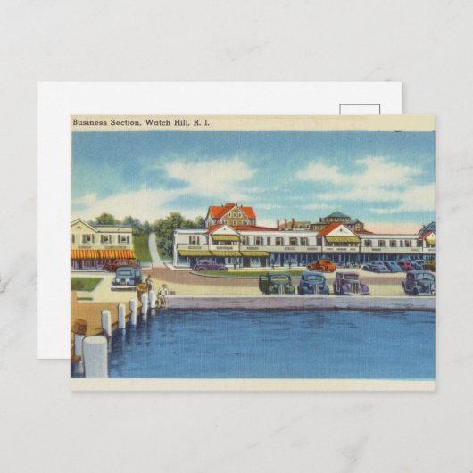 Business Section, Watch Hill, Rhode Island Briefkaart (Voorkant / Achterkant)