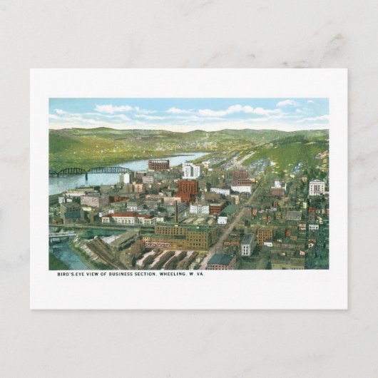 Business Section, Wheeling, West Virginia Briefkaart (Voorkant)