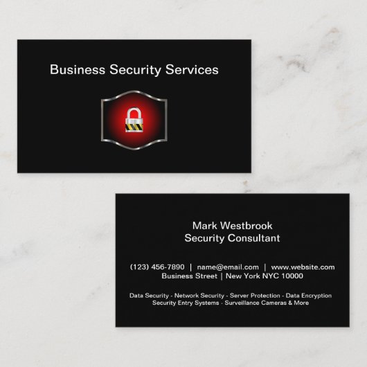 Business Security Service Visitekaartje (Voorkant / Achterkant)